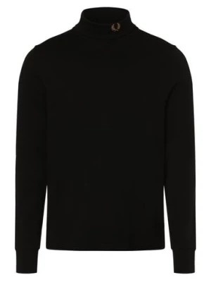 Zdjęcie produktu Fred Perry Męska koszula z długim rękawem Mężczyźni Bawełna czarny jednolity,