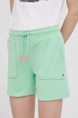 Zdjęcie produktu Frieda & Freddies szorty damskie kolor zielony gładkie high waist