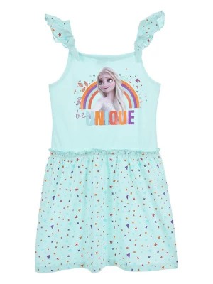 Zdjęcie produktu FROZEN Sukienka "Frozen" w kolorze turkusowym ze wzorem rozmiar: 104