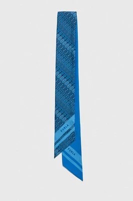 Zdjęcie produktu Furla apaszka jedwabna kolor niebieski wzorzysta