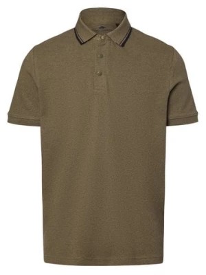 Zdjęcie produktu Fynch-Hatton Męska koszulka polo Mężczyźni Bawełna zielony wypukły wzór tkaniny,