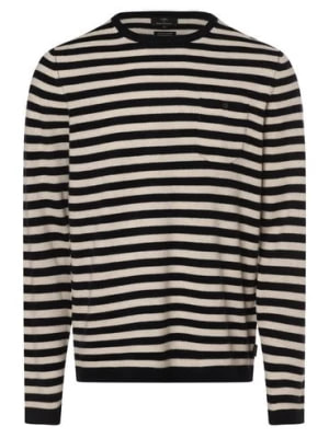 Zdjęcie produktu Fynch-Hatton Męski sweter z mieszanki wełny merino i kaszmiru Mężczyźni Kaszmir niebieski|beżowy w paski,