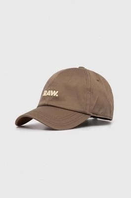Zdjęcie produktu G-Star Raw czapka z daszkiem kolor beżowy z aplikacją