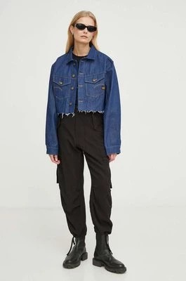 Zdjęcie produktu G-Star Raw kurtka jeansowa damska kolor niebieski przejściowa oversize