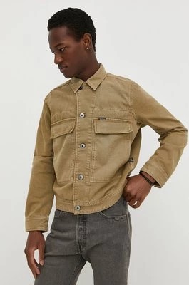 Zdjęcie produktu G-Star Raw kurtka jeansowa męska kolor beżowy przejściowa