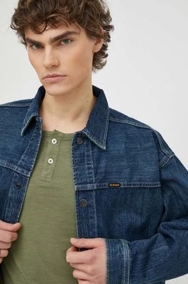 Zdjęcie produktu G-Star Raw kurtka jeansowa męska kolor granatowy przejściowa oversize