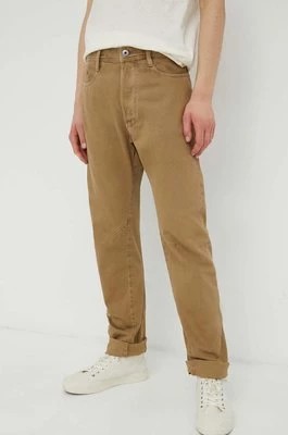 Zdjęcie produktu G-Star Raw spodnie bawełniane kolor beżowy proste