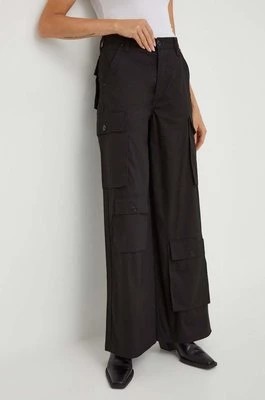 Zdjęcie produktu G-Star Raw spodnie bawełniane kolor czarny proste high waist
