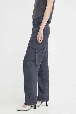 Zdjęcie produktu G-Star Raw spodnie damskie kolor szary fason cargo high waist D24598-D521