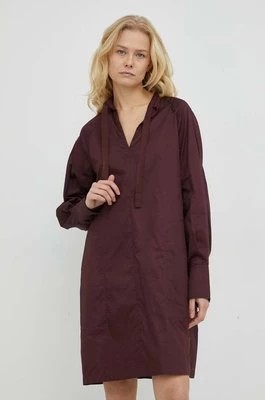 Zdjęcie produktu G-Star Raw sukienka bawełniana kolor bordowy mini prosta