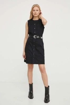Zdjęcie produktu G-Star Raw sukienka jeansowa kolor czarny mini rozkloszowana