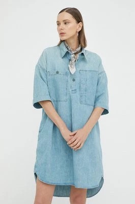 Zdjęcie produktu G-Star Raw sukienka jeansowa kolor niebieski mini oversize
