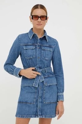 Zdjęcie produktu G-Star Raw sukienka jeansowa kolor niebieski mini prosta