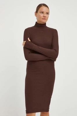 Zdjęcie produktu G-Star Raw sukienka kolor brązowy mini dopasowana