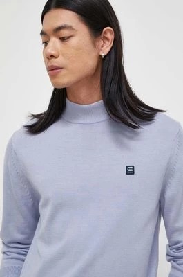 Zdjęcie produktu G-Star Raw sweter męski kolor fioletowy lekki z golferm