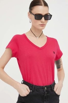Zdjęcie produktu G-Star Raw t-shirt bawełniany kolor różowy