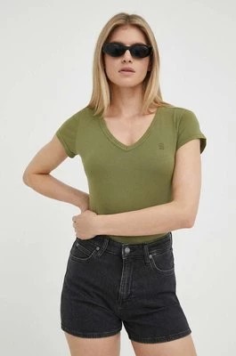Zdjęcie produktu G-Star Raw t-shirt bawełniany kolor zielony