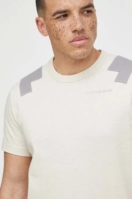 Zdjęcie produktu G-Star Raw t-shirt bawełniany męski kolor beżowy gładki