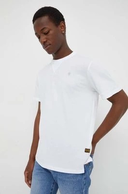 Zdjęcie produktu G-Star Raw t-shirt bawełniany męski kolor biały gładki