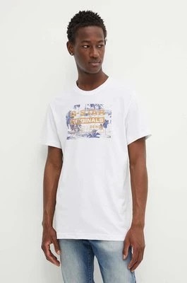 Zdjęcie produktu G-Star Raw t-shirt bawełniany męski kolor biały z nadrukiem D24682-C506