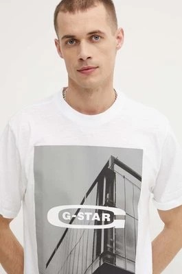 Zdjęcie produktu G-Star Raw t-shirt bawełniany męski kolor biały z nadrukiem D24683-C372