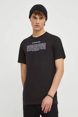 Zdjęcie produktu G-Star Raw t-shirt bawełniany męski kolor czarny z nadrukiem