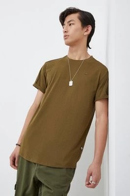 Zdjęcie produktu G-Star Raw t-shirt bawełniany męski kolor zielony gładki