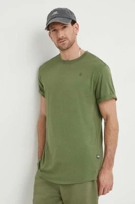 Zdjęcie produktu G-Star Raw t-shirt bawełniany męski kolor zielony gładki