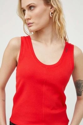 Zdjęcie produktu G-Star Raw top bawełniany kolor czerwony