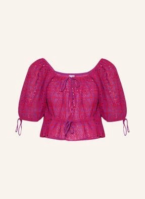 Zdjęcie produktu Ganni Krótka Bluza Z Ażurowej Koronki pink