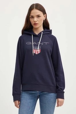 Zdjęcie produktu Gant bluza damska kolor granatowy z kapturem z aplikacją