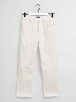 Zdjęcie produktu GANT damskie dżinsy nad kostkę ecru z wysokim stanem i prostymi nogawkami