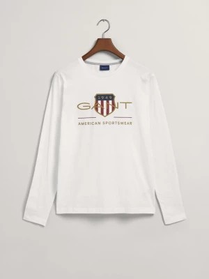 Zdjęcie produktu Gant Erkek Beyaz Regular Fit Bisiklet Yaka Logolu T-shirt