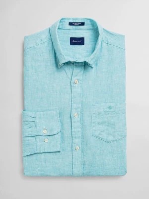 Zdjęcie produktu GANT Granatowa lniana koszula o regularnym kroju