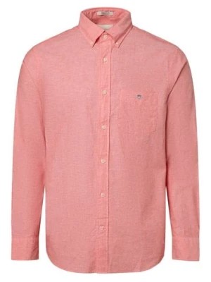 Zdjęcie produktu Gant Koszula męska z zawartością lnu Mężczyźni Regular Fit Bawełna czerwony marmurkowy,