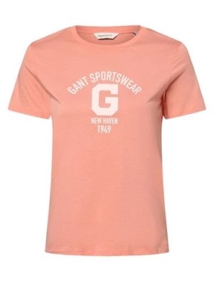 Zdjęcie produktu Gant Koszulka damska Kobiety Bawełna pomarańczowy nadruk,
