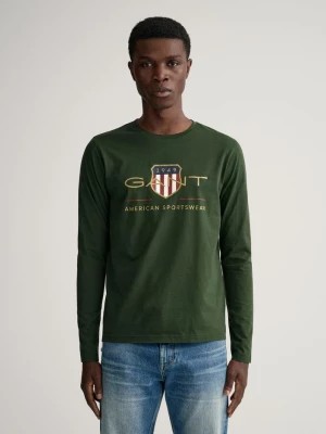 Zdjęcie produktu GANT męski T-shirt z długim rękawem i motywem Archive Shield