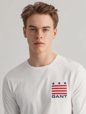 Zdjęcie produktu GANT męski T-shirt z długim rękawem z motywem Retro Shield