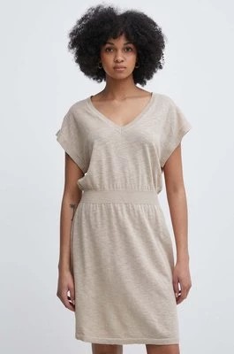 Zdjęcie produktu Gant sukienka lniana kolor beżowy mini rozkloszowana