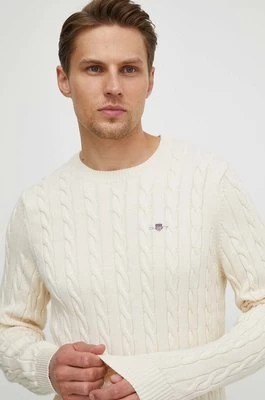 Zdjęcie produktu Gant sweter bawełniany kolor beżowy lekki