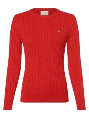 Zdjęcie produktu Gant Sweter damski Kobiety Bawełna czerwony jednolity,