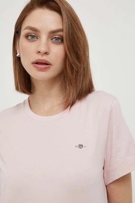 Zdjęcie produktu Gant t-shirt bawełniany kolor różowy