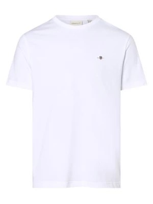 Zdjęcie produktu Gant T-shirt męski Mężczyźni Bawełna biały jednolity,