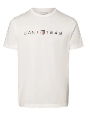 Zdjęcie produktu Gant T-shirt męski Mężczyźni Bawełna biały nadruk,