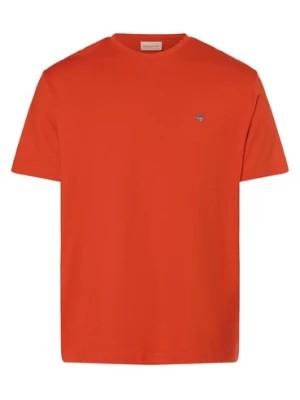 Zdjęcie produktu Gant T-shirt męski Mężczyźni Bawełna pomarańczowy jednolity,