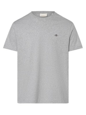 Zdjęcie produktu Gant T-shirt męski Mężczyźni Bawełna szary jednolity,