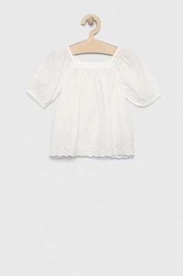 Zdjęcie produktu GAP bluzka bawełniana dziecięca kolor biały gładka