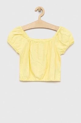 Zdjęcie produktu GAP bluzka lniana dziecięca kolor żółty gładka