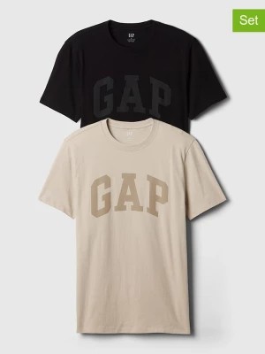 Zdjęcie produktu GAP Koszulki (2 szt.) w kolorze czarnym i beżowym rozmiar: XXL