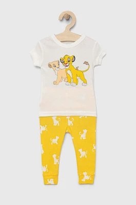 Zdjęcie produktu GAP piżama bawełniana dziecięca kolor żółty wzorzysta